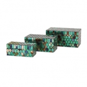 Darwin Mosaic Glass Boxes - Set of 3
