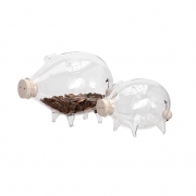 Fridley Glass Piggy Bank - Set of 2
