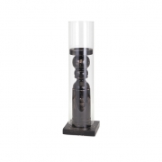 Ella Elaine Medium Wood and Glass Candleholder