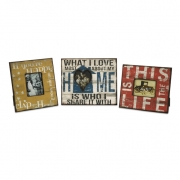 Morris Home Happy and Life Frames - Set of 3