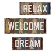 Bingham Dream Relax Welcome Wall Decor - Set of 3