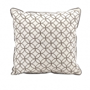 Essentials Taupe Embroidered Pillow