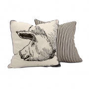 Wilber Pig Embroidered Pillow