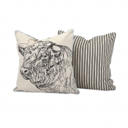 Jackson Bull Embroidered Pillow