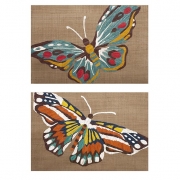 Nerina Embroidered Butterfly Wall Decor - Ast 2