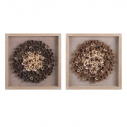 Roberson Wood Spiral Framed Wall Art - Ast 2