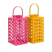 Bloom Pierced-Metal Lanterns - Ast 2