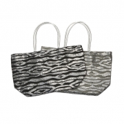 BTQ Saluda Metallic Sequin Zebra Bag - Ast 2