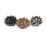 Metallic Flower Votive Holders- Ast 3