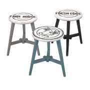 Ella Elaine Farm Wood Stools - Ast 3