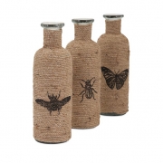 Jute Accent Bottles - Ast 3