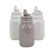 Mason Bird Lidded Jars  - Ast 3