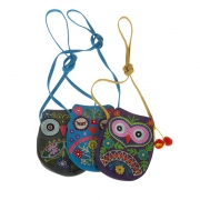 BTQ Embroidered Owl Purse - Ast 3