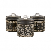 Tribal Lidded Jars - Ast 3