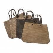 BTQ Olanta Straw and Wood Bead Bag - Ast 4