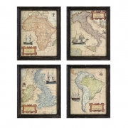 Knoxley Map Wall Decor - Ast 4