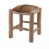 View Andros Teak and Animal Hide Square Stool