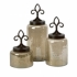 View Fleur-de-Lis Lidded Jars - Set of 3