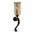 View Medium Scroll Base Wall Sconce with Brown Luster Glass