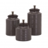 View Beth Kushnick Grey Lidded Canisters - Set of 3