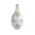 View Essentials White with Green Flower Vase