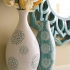 Essentials White with Blue Flower Vase alternate iamge