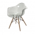 View Beckett Grey Transparent Chair with Wood Leg