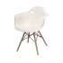 View Arturo White Acrylic Chair with Wood Leg