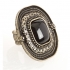 BTQ Burnished Gold Ring with Black Center Stone  alternate image